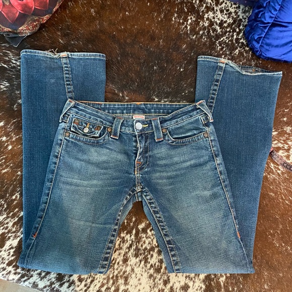 Joey TRUE RELIGION Flare Rare Jeans 29 Buddha EuC Flap pocket - Picture 7 of 10